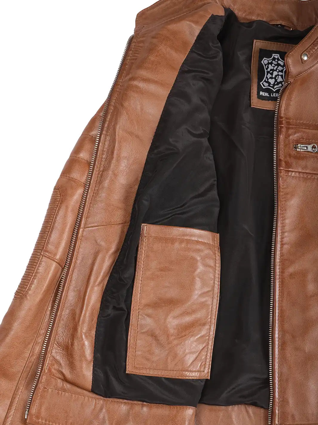 Austin Tan Brown Biker Leather Jacket for Women