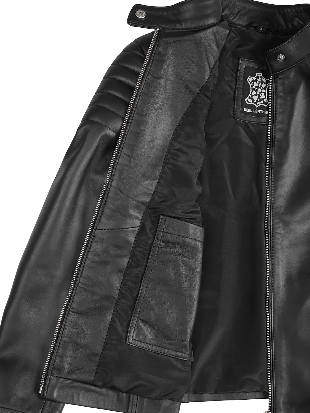 Black Leather Jacket Womens Cafe Racer