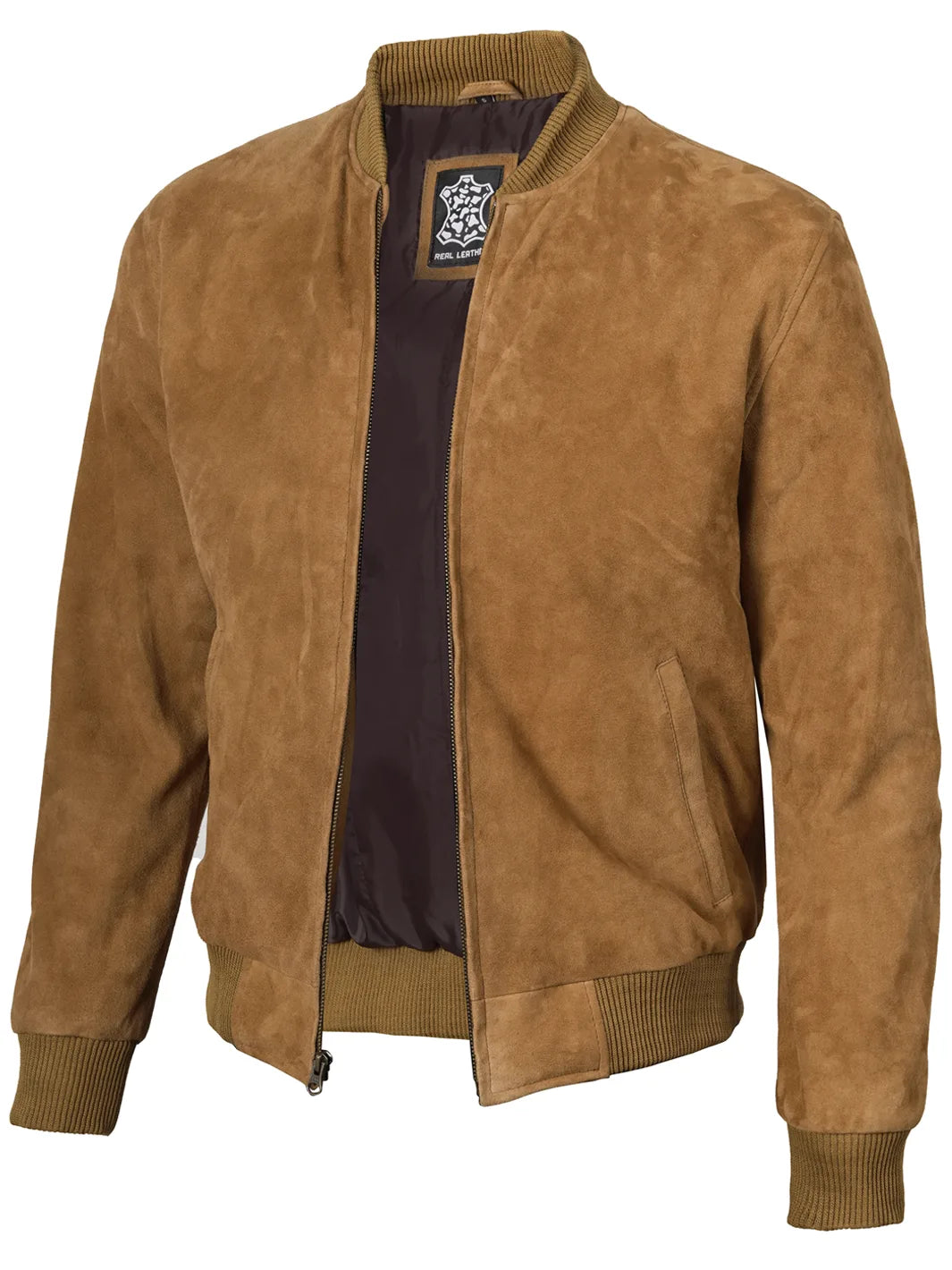 Brown Bomber Suede Jackets Mens