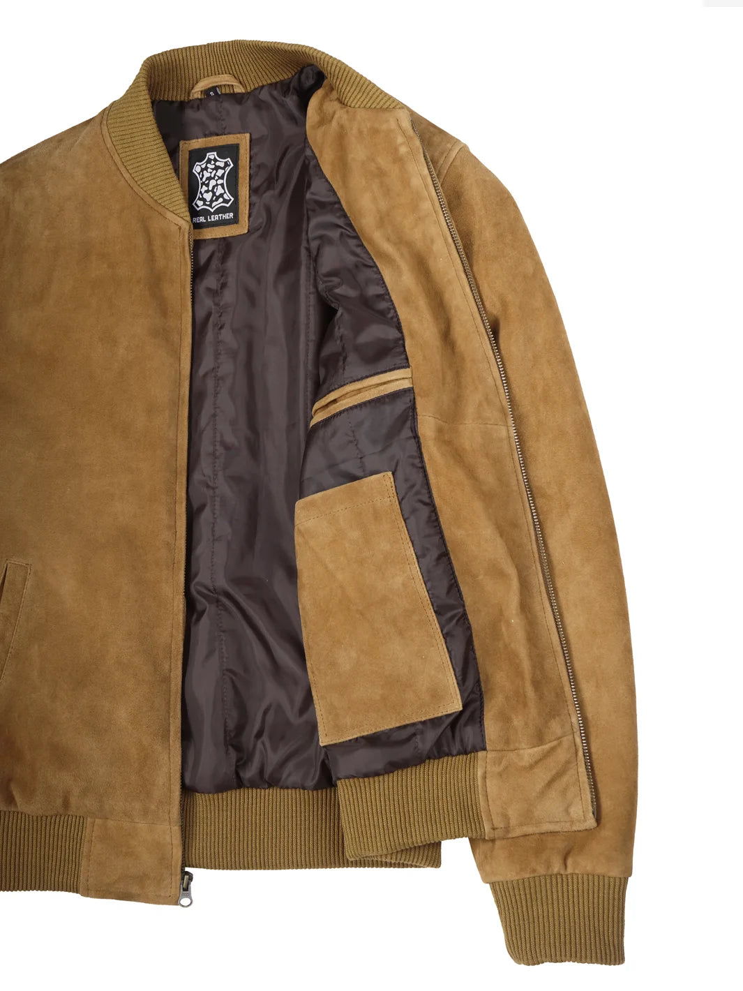 Brown Bomber Suede Jackets for Men
