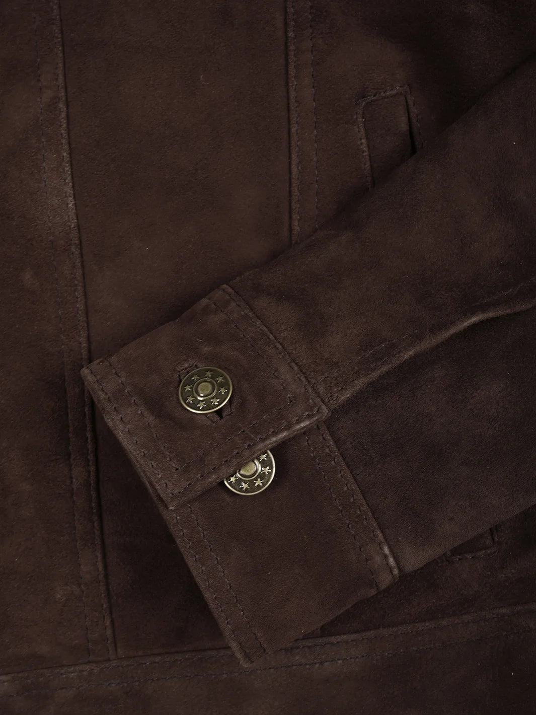 Dark Brown Suede Trucker Jacket Mens