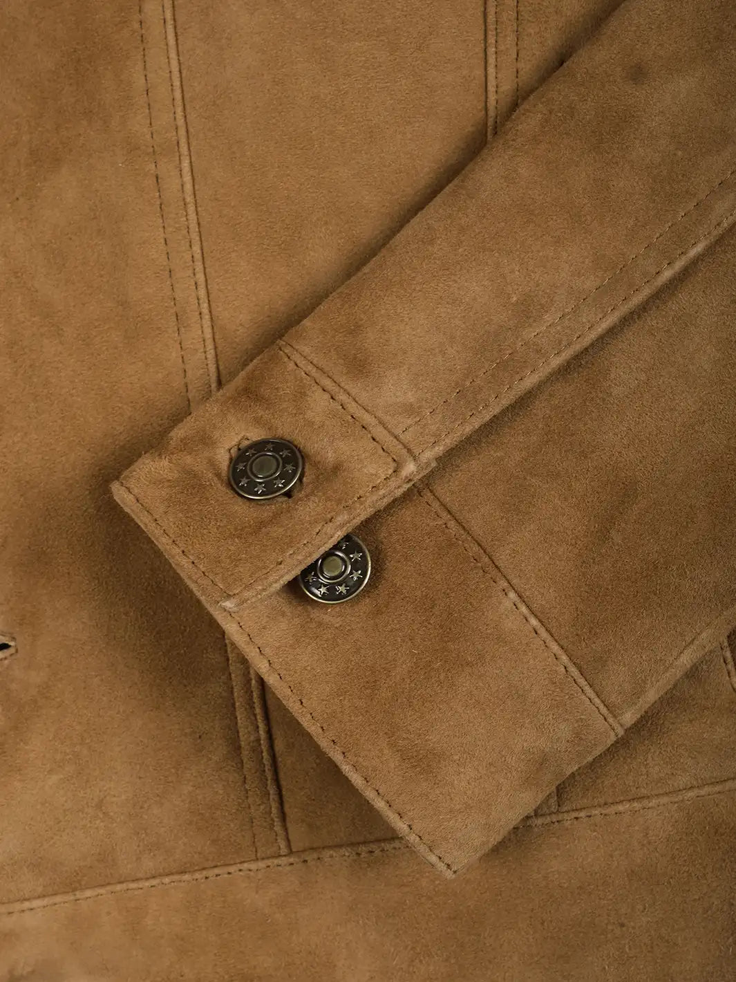 Logan Light Brown Real Suede Trucker Jacket for Men