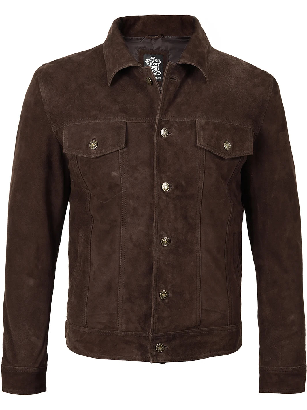 Logan Men's Brown Suede Trucker Jacket