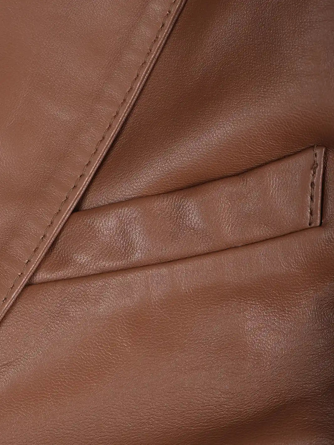 Mens Brown Leather Blazer Features 