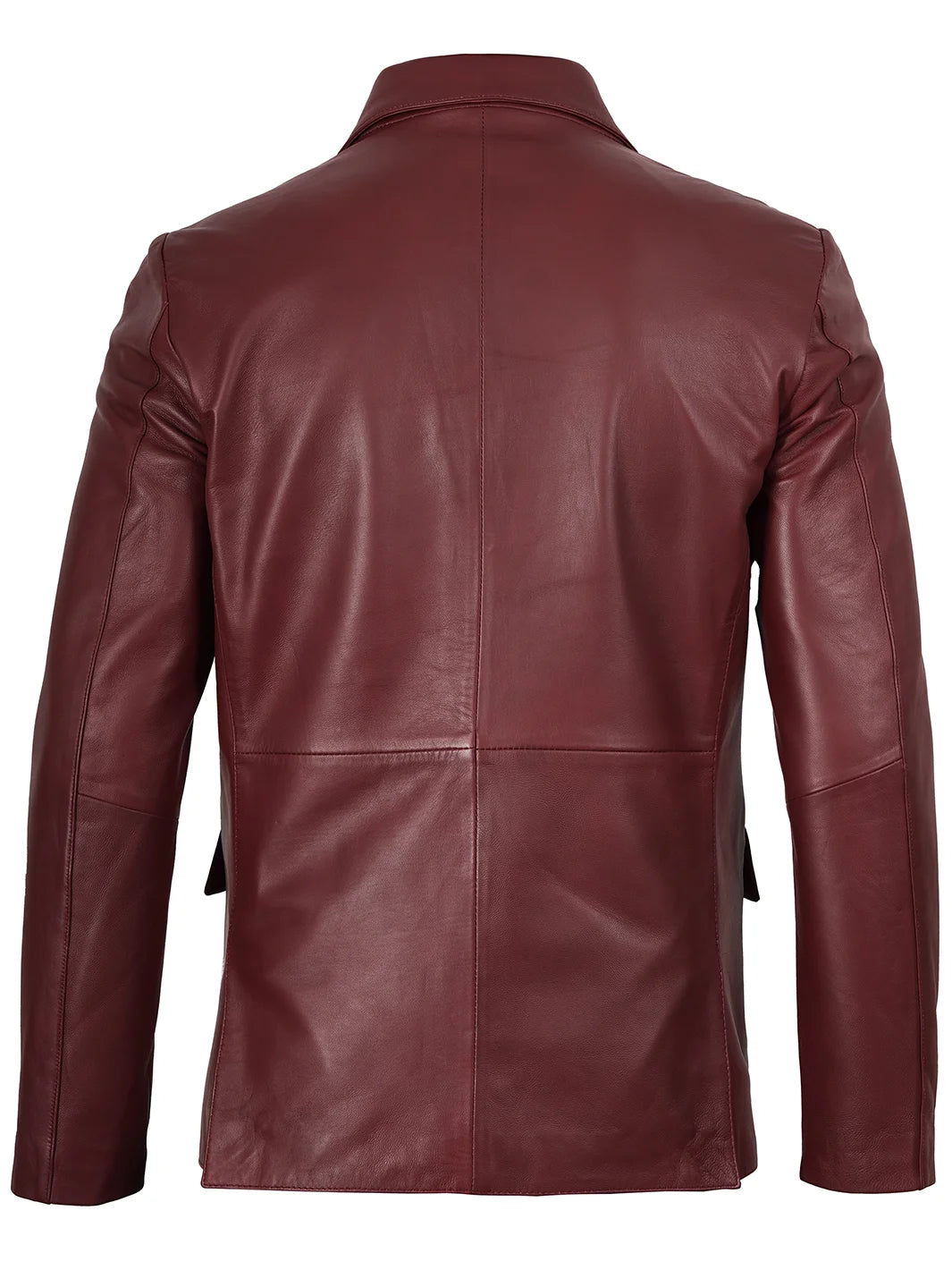 Mens Burgundy Leather Blazer