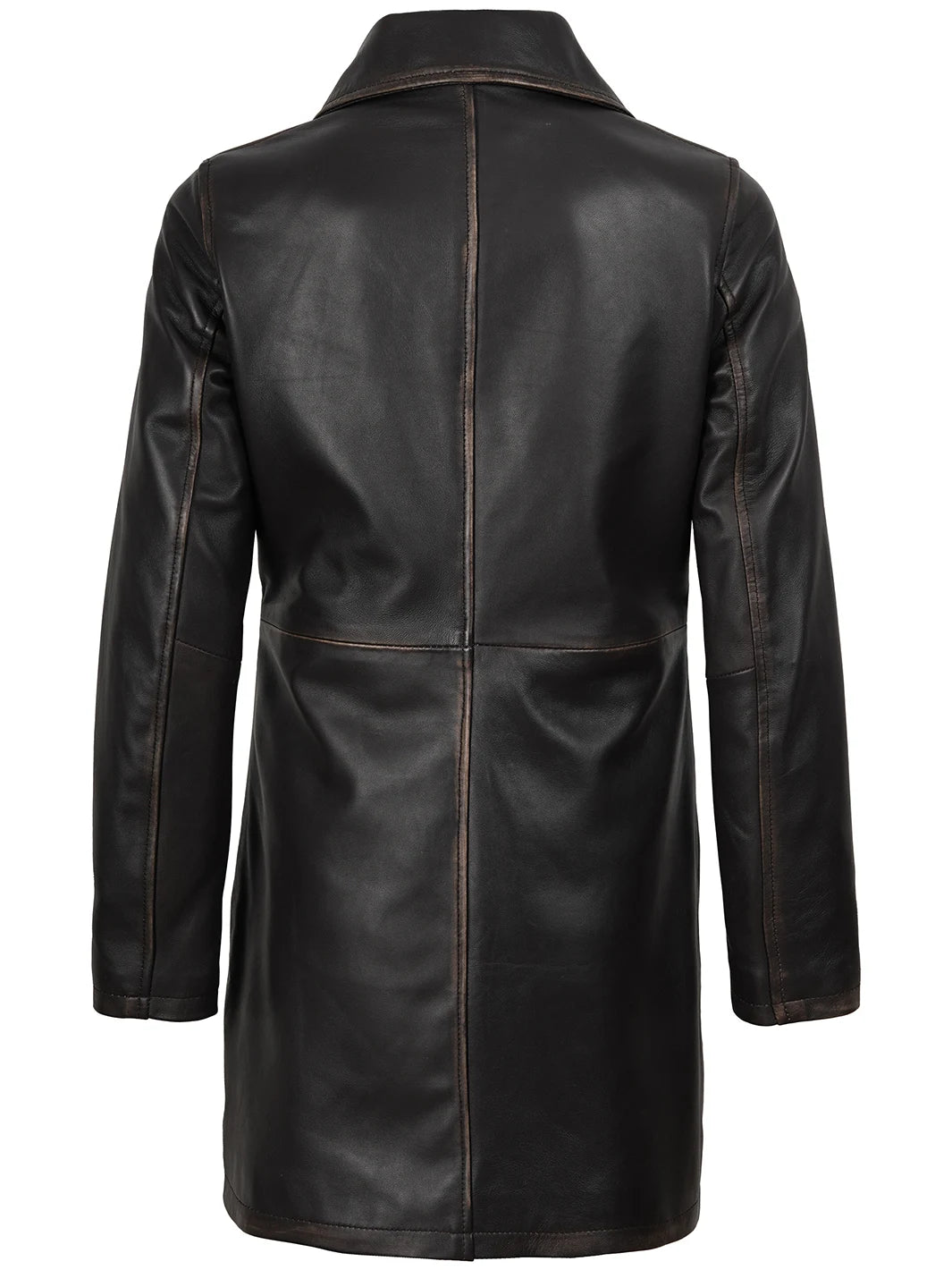 Winchester Womens Distressed Dark Brown Leather Coat
