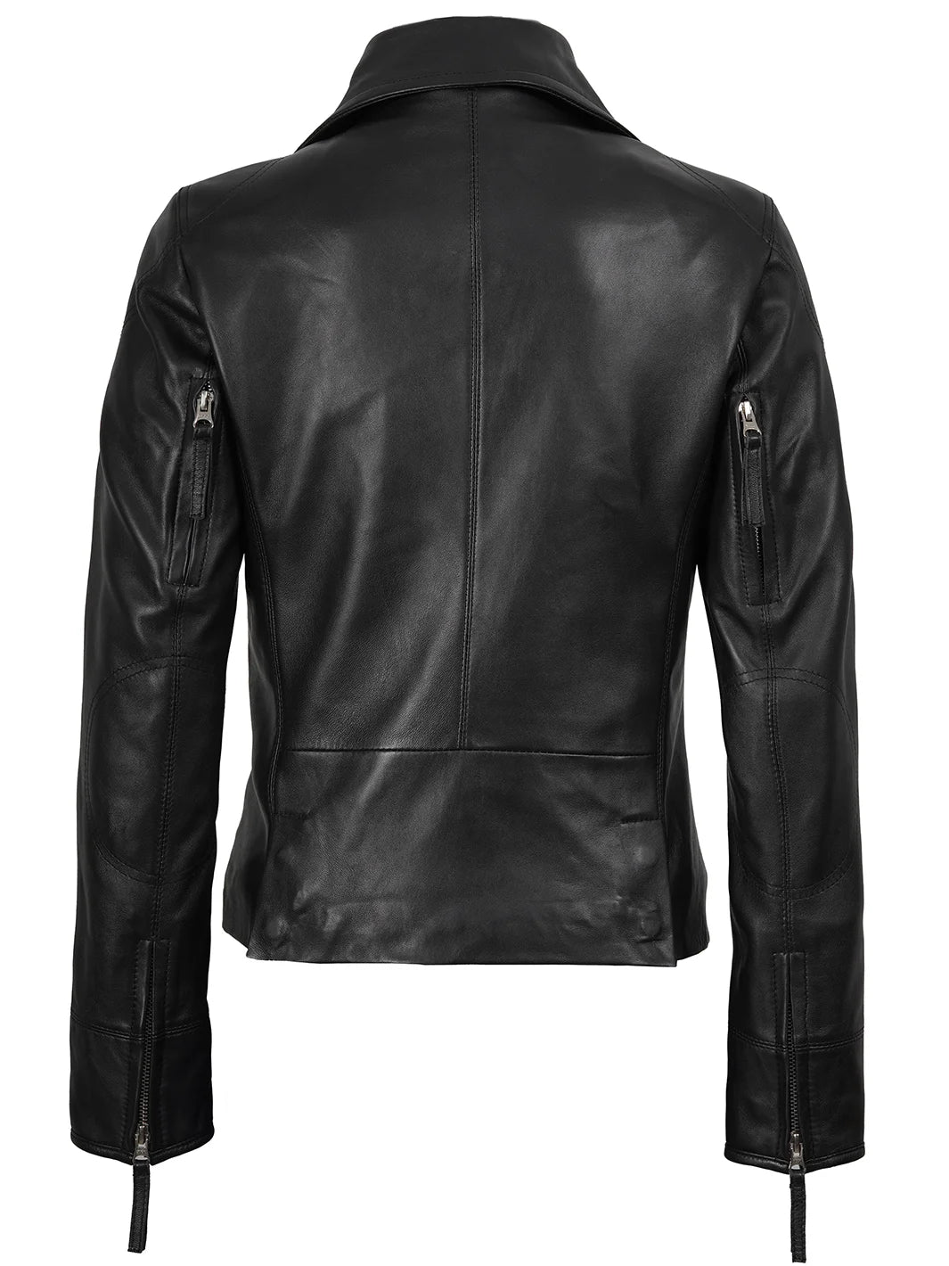 Womens Black Asymmetrical Biker Style Leather Jacket
