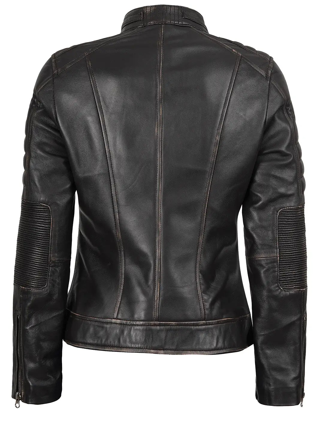 Womens Dark Brown Motorcycle Leather Jacket