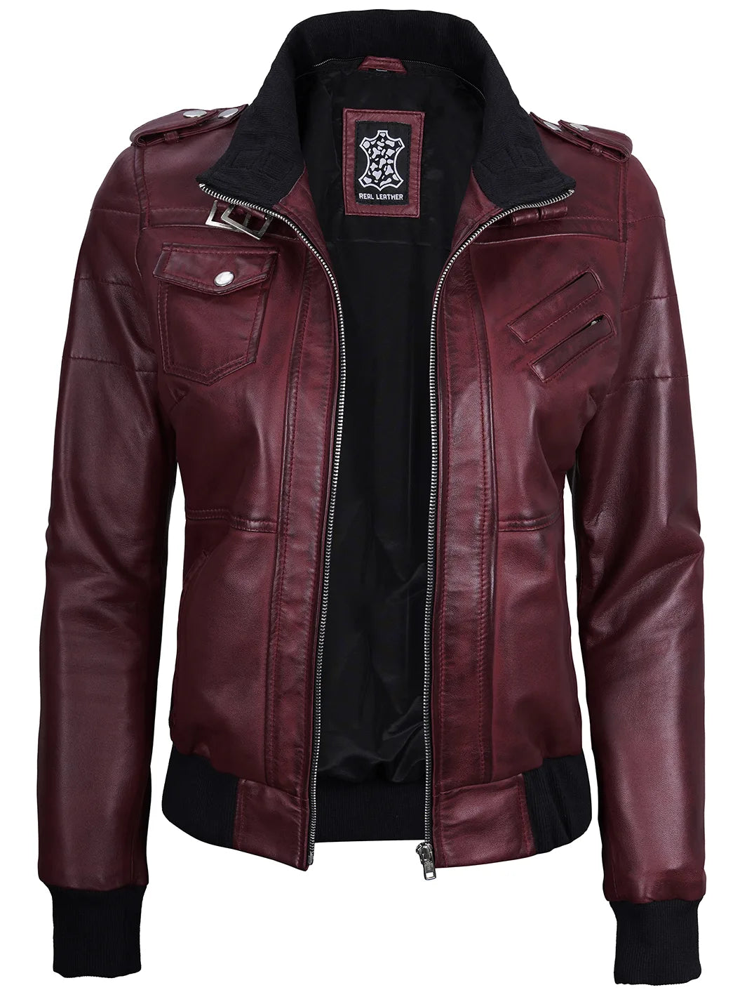 maroon hooded jacket