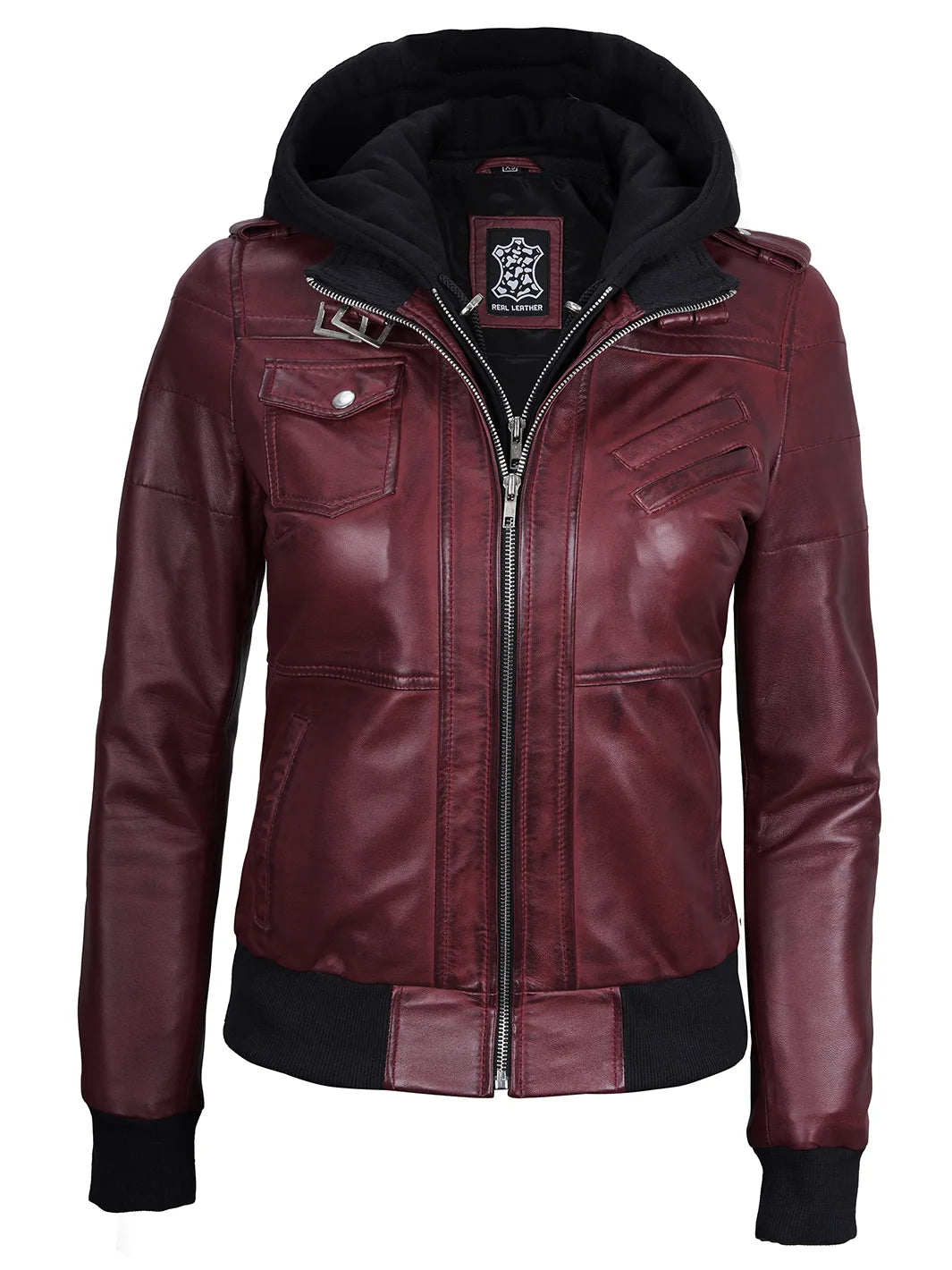 edinburgh womens hooded jacket maroon