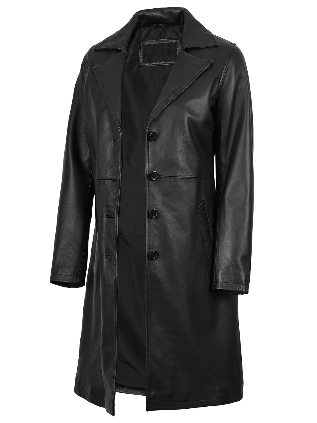 womens leather coat black 