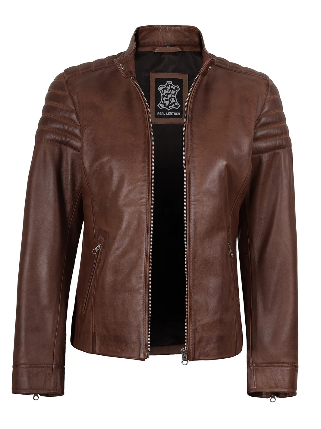 cafe racer leather jacket brown