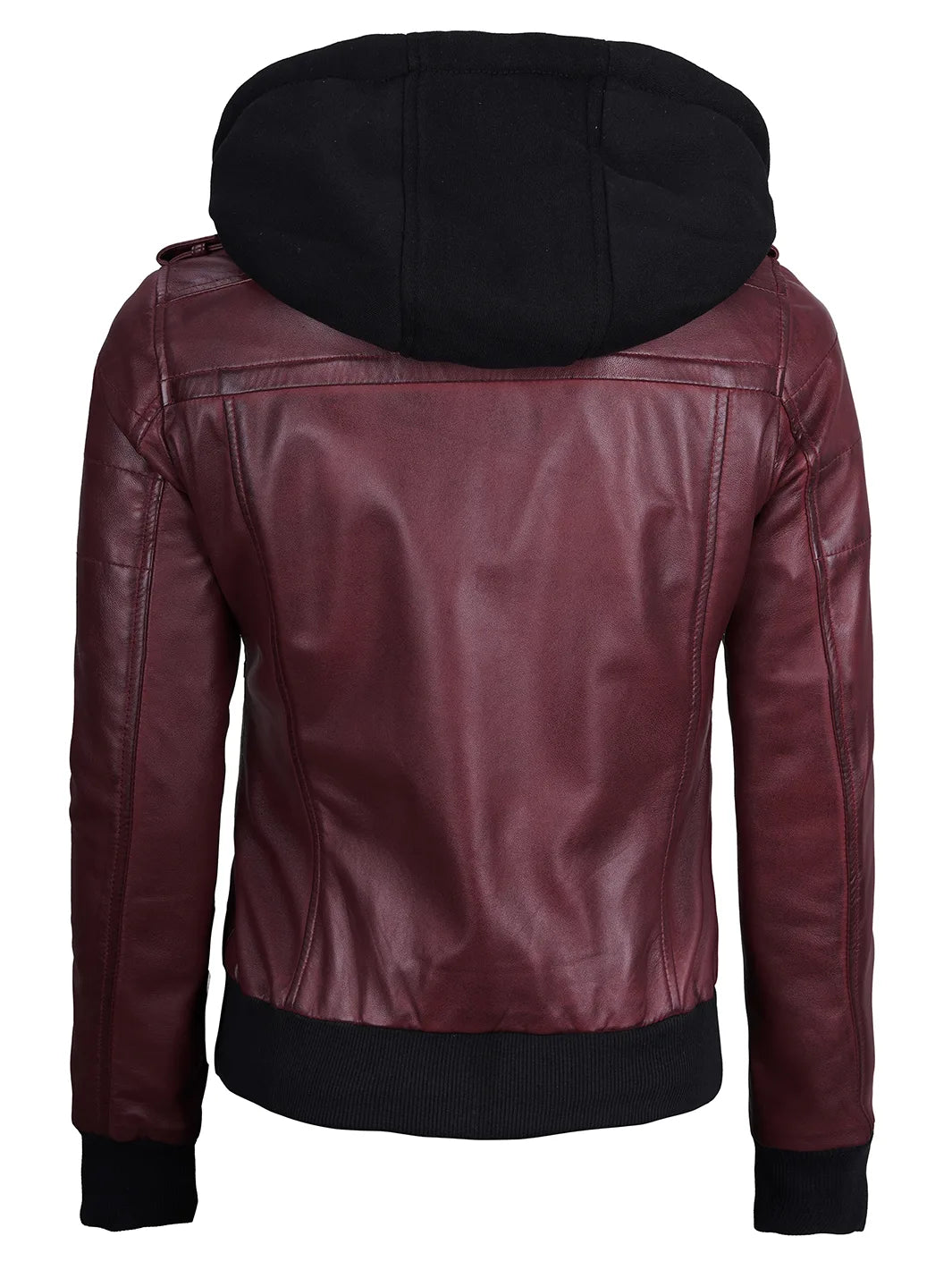 maroon hooded jacket