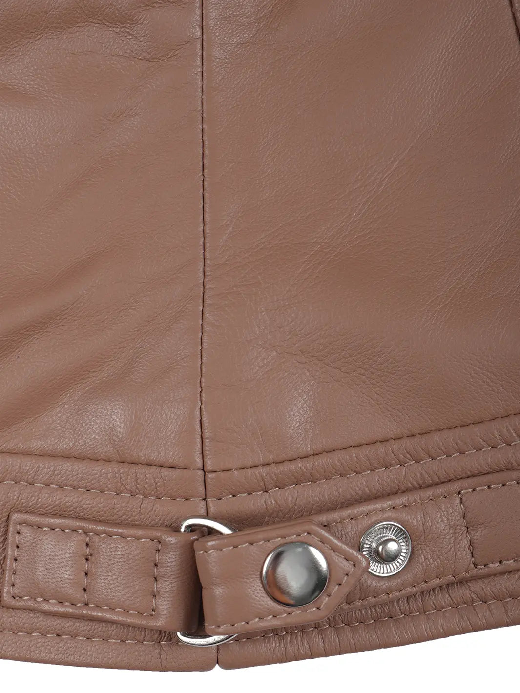 brown real leather jacket biker