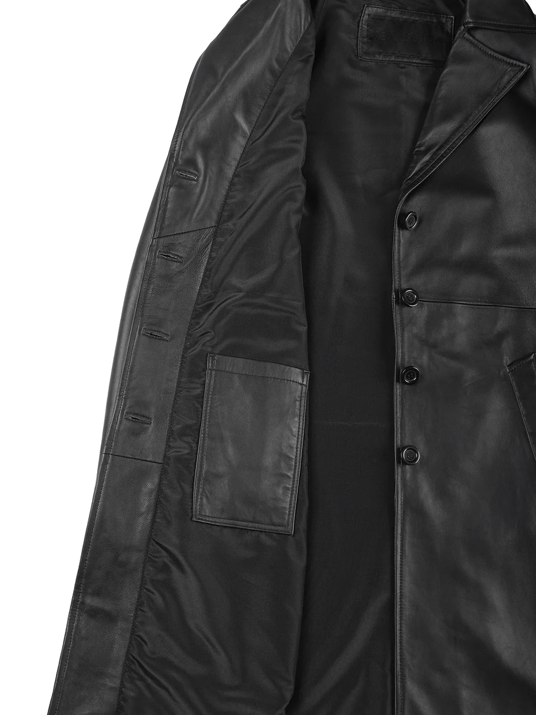leather coat womens black 
