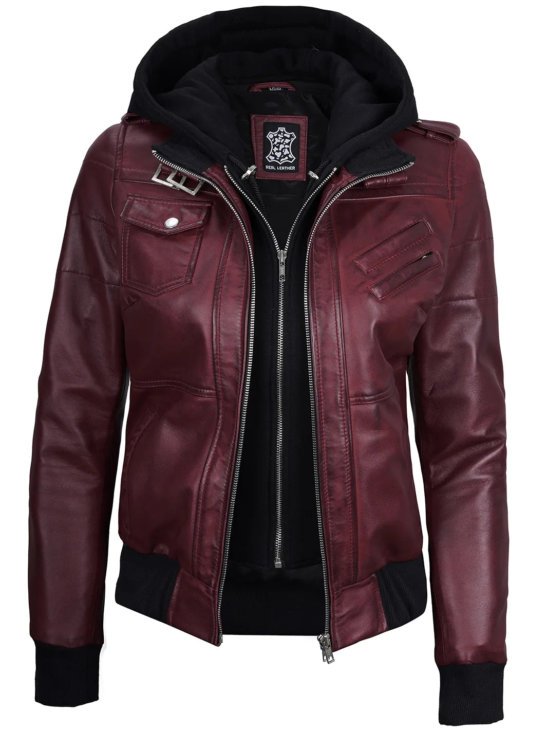 maroon hooded jacket womens 