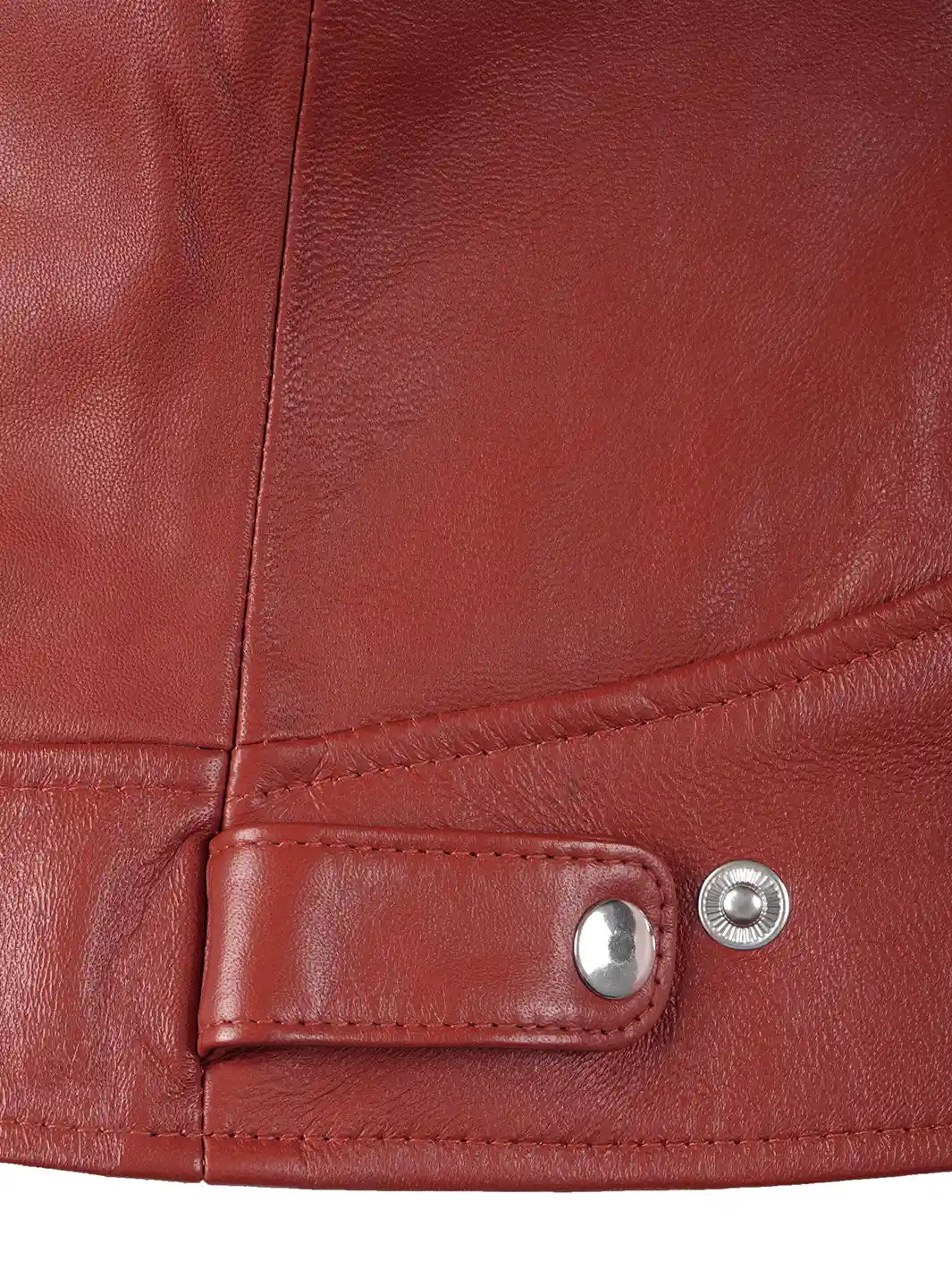 womens red biker jacket